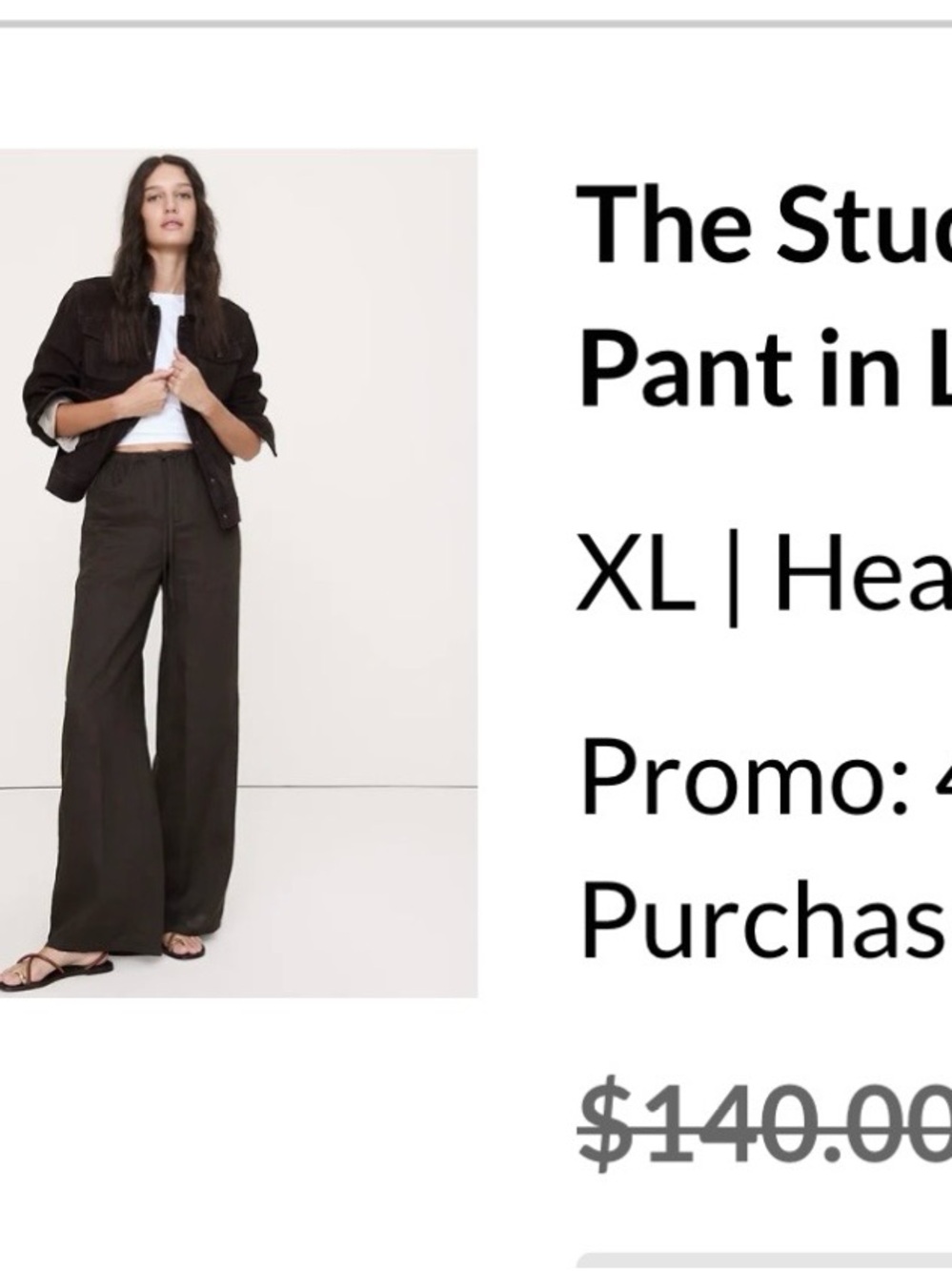 Banana Republic Wide-Leg Pants in Dark Olive Green